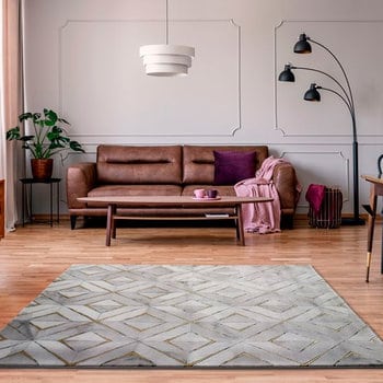 Alfombras Polipropileno HEAT-SET + Poliéster Alfombra geométrica mármol gris 200x290